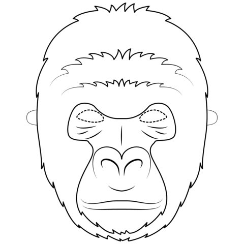 Gorilla Mask Coloring Page